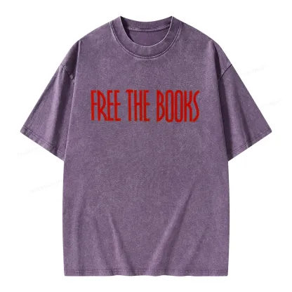 Pagewings Free The Books Unisex Washed T-shirt