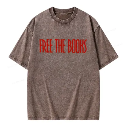 Pagewings Free The Books Unisex Washed T-shirt