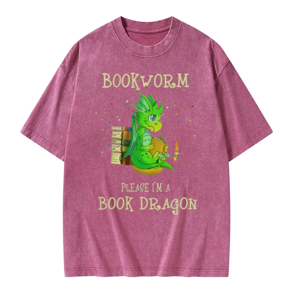 Pagewings Bookworm Please I'm A Book Dragon Unisex Washed T-shirt