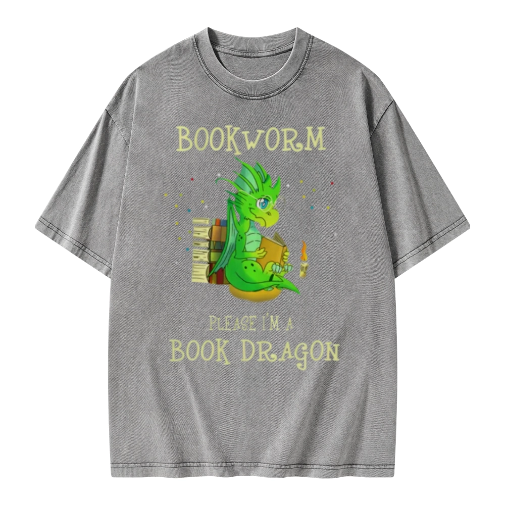 Pagewings Bookworm Please I'm A Book Dragon Unisex Washed T-shirt
