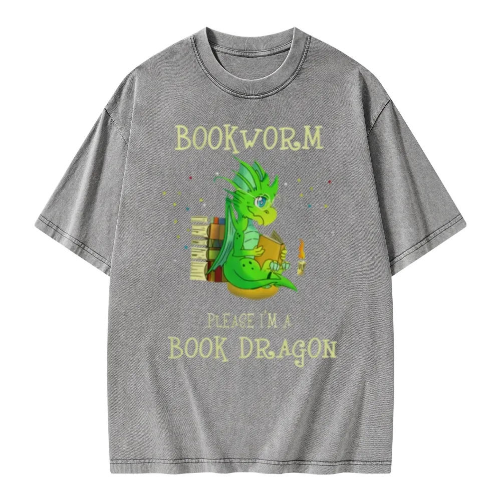 Pagewings Bookworm Please I'm A Book Dragon Unisex Washed T-shirt