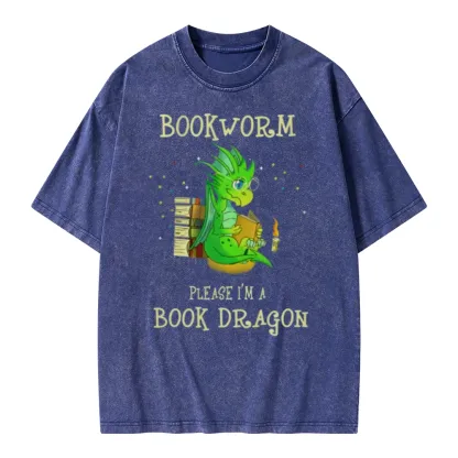 Pagewings Bookworm Please I'm A Book Dragon Unisex Washed T-shirt