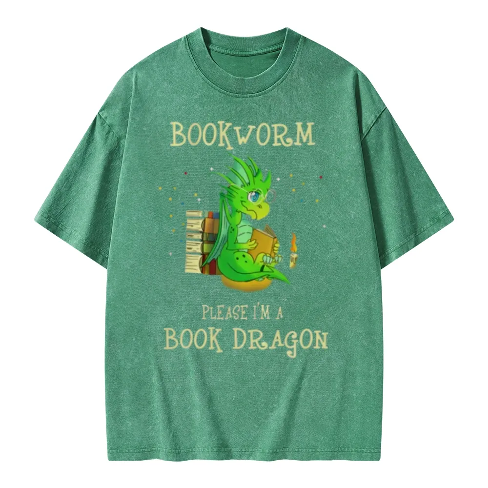 Pagewings Bookworm Please I'm A Book Dragon Unisex Washed T-shirt