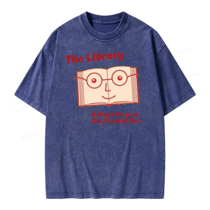 Pagewings The Library The Great Place To Get Checked Out Unisex Washed T-shirt