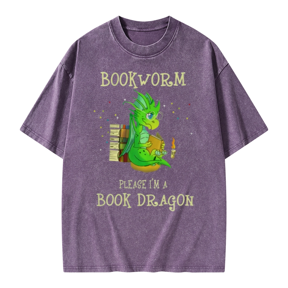 Pagewings Bookworm Please I'm A Book Dragon Unisex Washed T-shirt