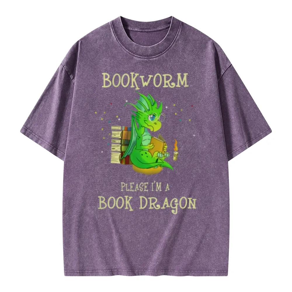 Pagewings Bookworm Please I'm A Book Dragon Unisex Washed T-shirt