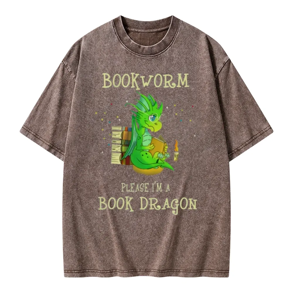 Pagewings Bookworm Please I'm A Book Dragon Unisex Washed T-shirt