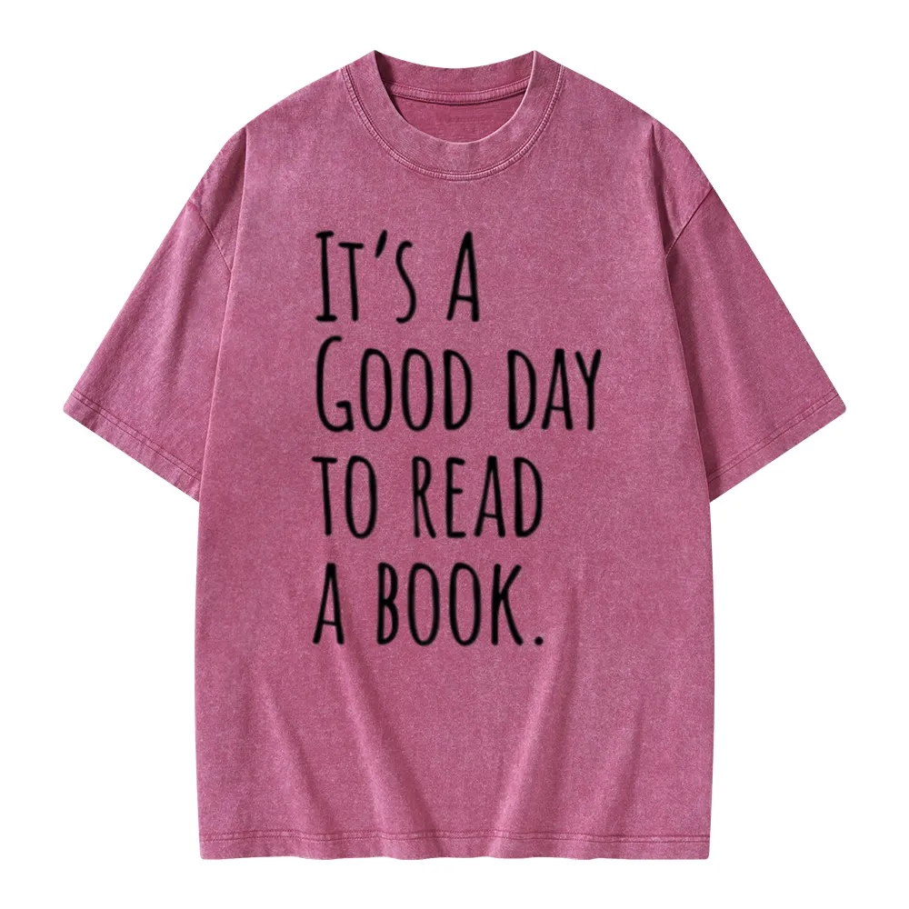 Pagewings It's A Good Day To Read A Book Unisex Washed T-shirt