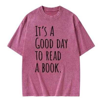 Pagewings It's A Good Day To Read A Book Unisex Washed T-shirt