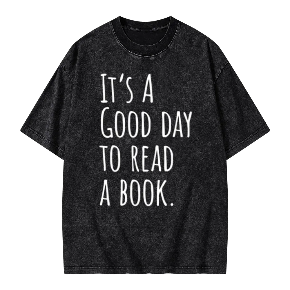Pagewings It's A Good Day To Read A Book Unisex Washed T-shirt