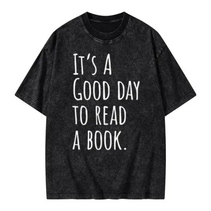 Pagewings It's A Good Day To Read A Book Unisex Washed T-shirt