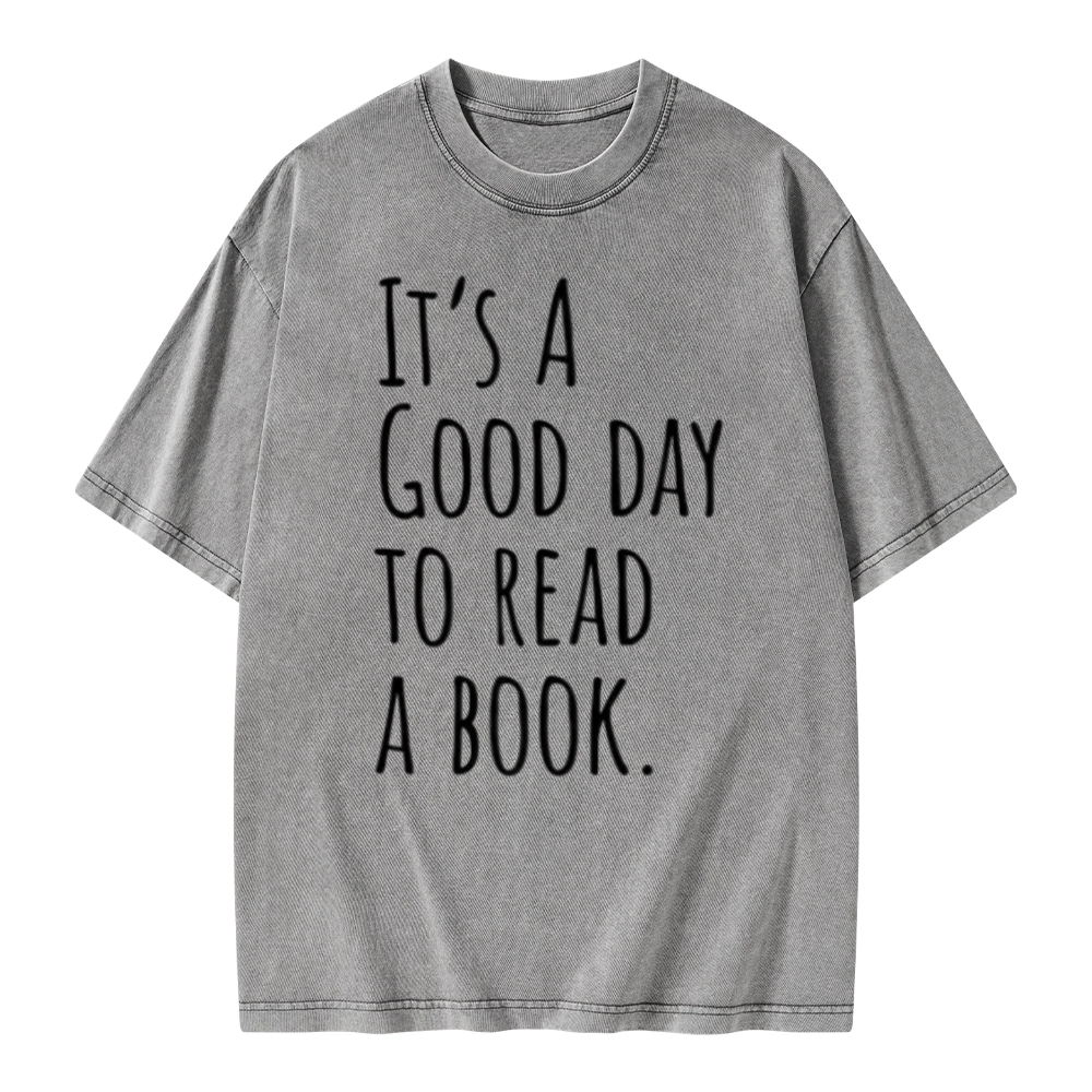 Pagewings It's A Good Day To Read A Book Unisex Washed T-shirt