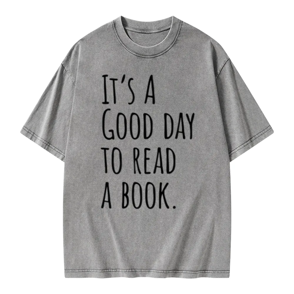 Pagewings It's A Good Day To Read A Book Unisex Washed T-shirt