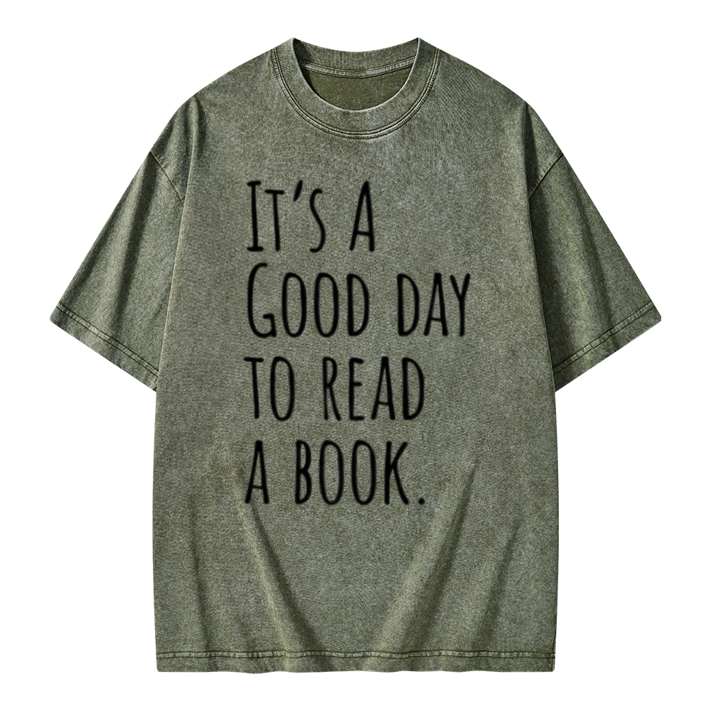 Pagewings It's A Good Day To Read A Book Unisex Washed T-shirt