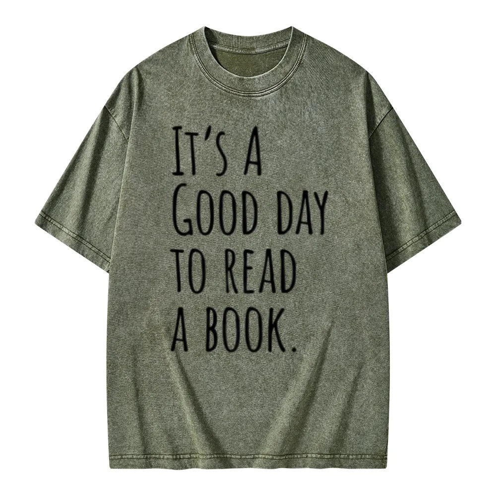 Pagewings It's A Good Day To Read A Book Unisex Washed T-shirt