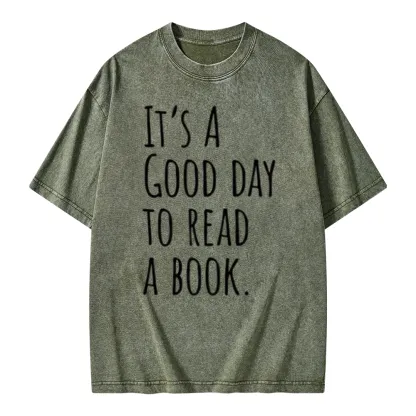 Pagewings It's A Good Day To Read A Book Unisex Washed T-shirt