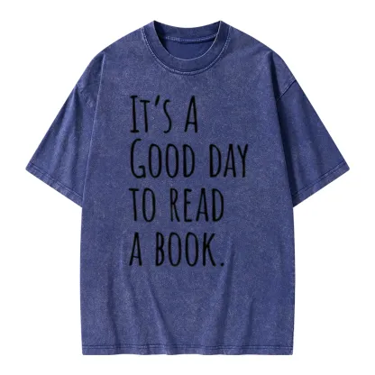 Pagewings It's A Good Day To Read A Book Unisex Washed T-shirt