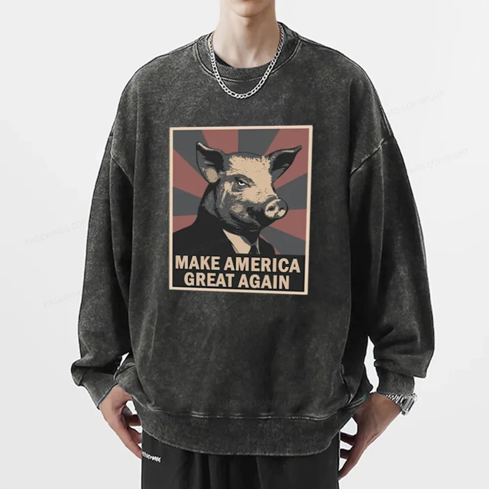 Pagewings Animal Farm George Orwell Unisex Washed Sweatshirt