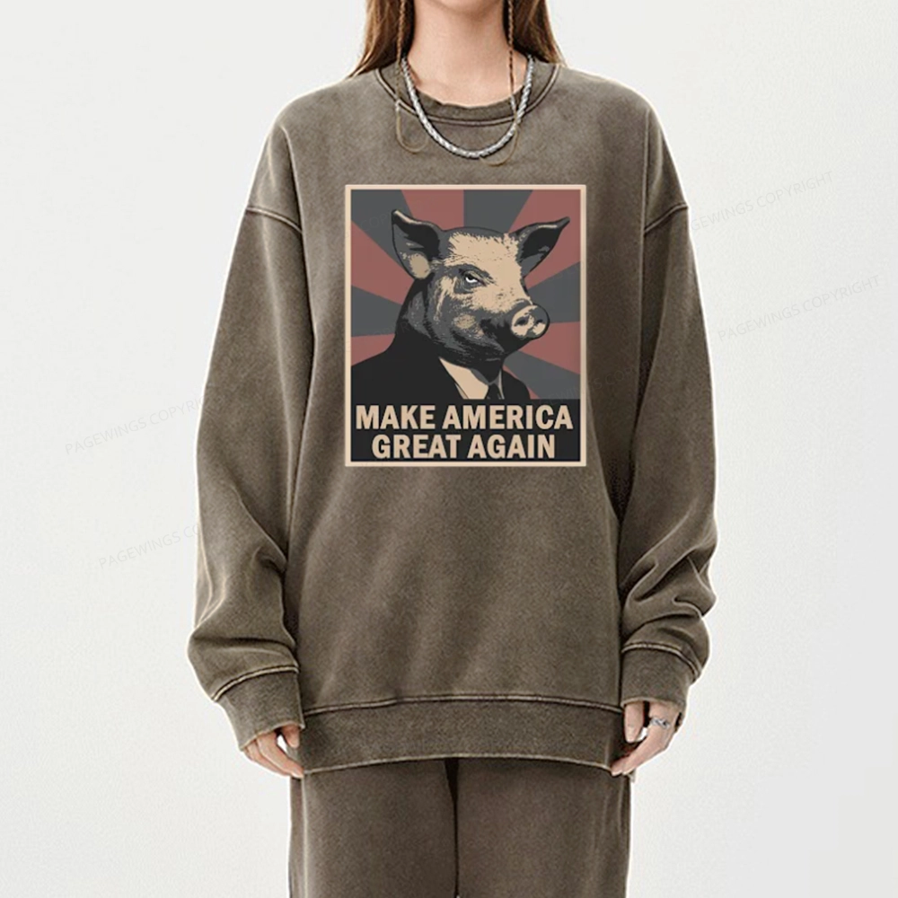 Pagewings Animal Farm George Orwell Unisex Washed Sweatshirt