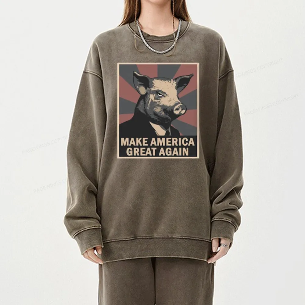Pagewings Animal Farm George Orwell Unisex Washed Sweatshirt