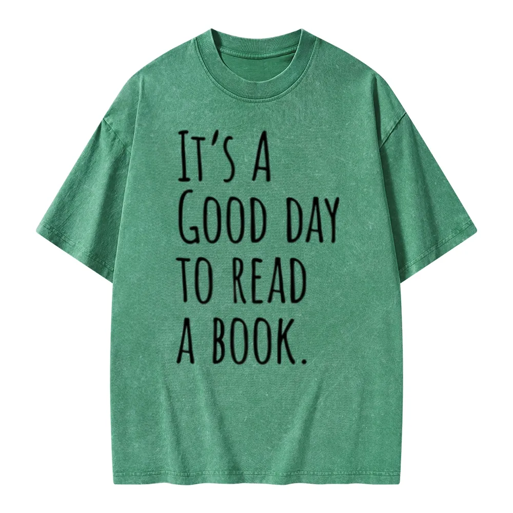 Pagewings It's A Good Day To Read A Book Unisex Washed T-shirt