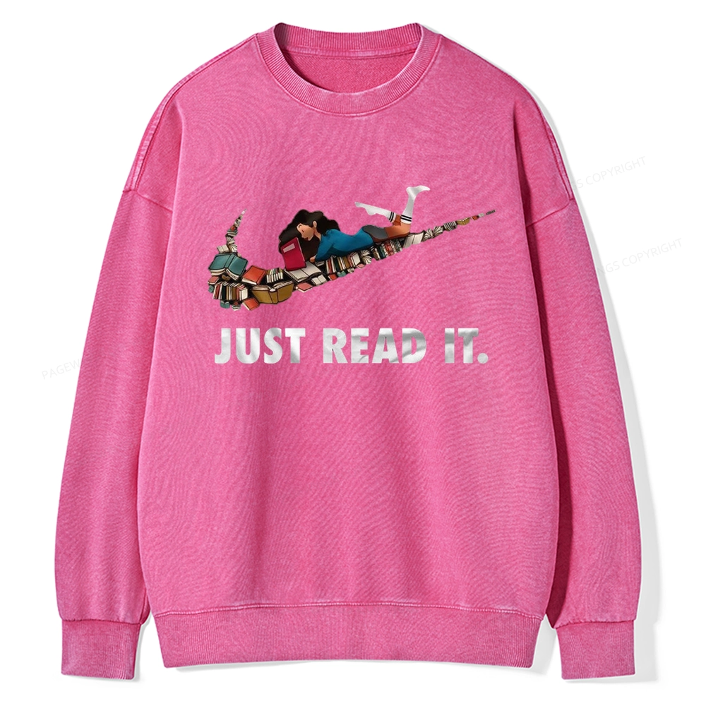 Pagewings Just Read It Unisex Washed Sweatshirt