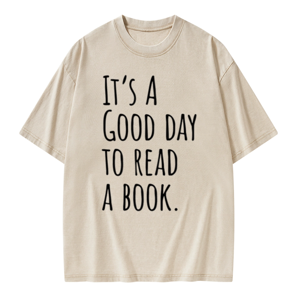 Pagewings It's A Good Day To Read A Book Unisex Washed T-shirt