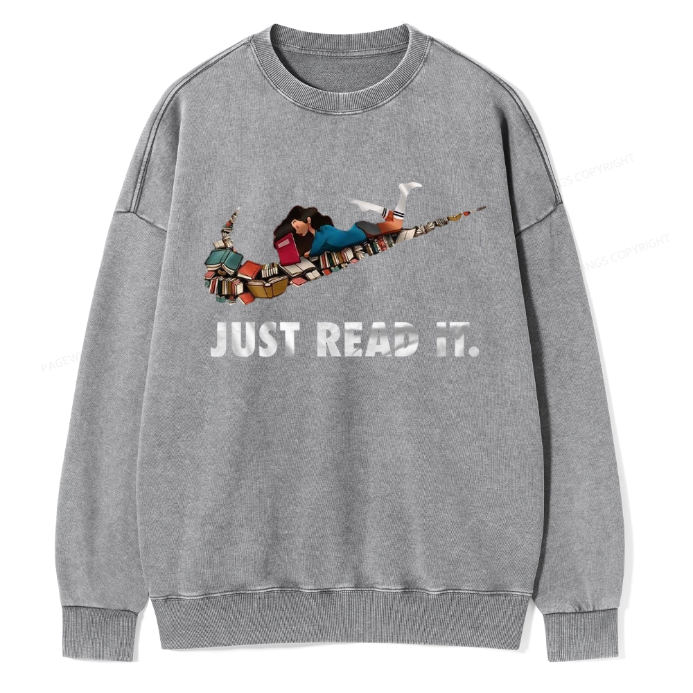 Pagewings Just Read It Unisex Washed Sweatshirt