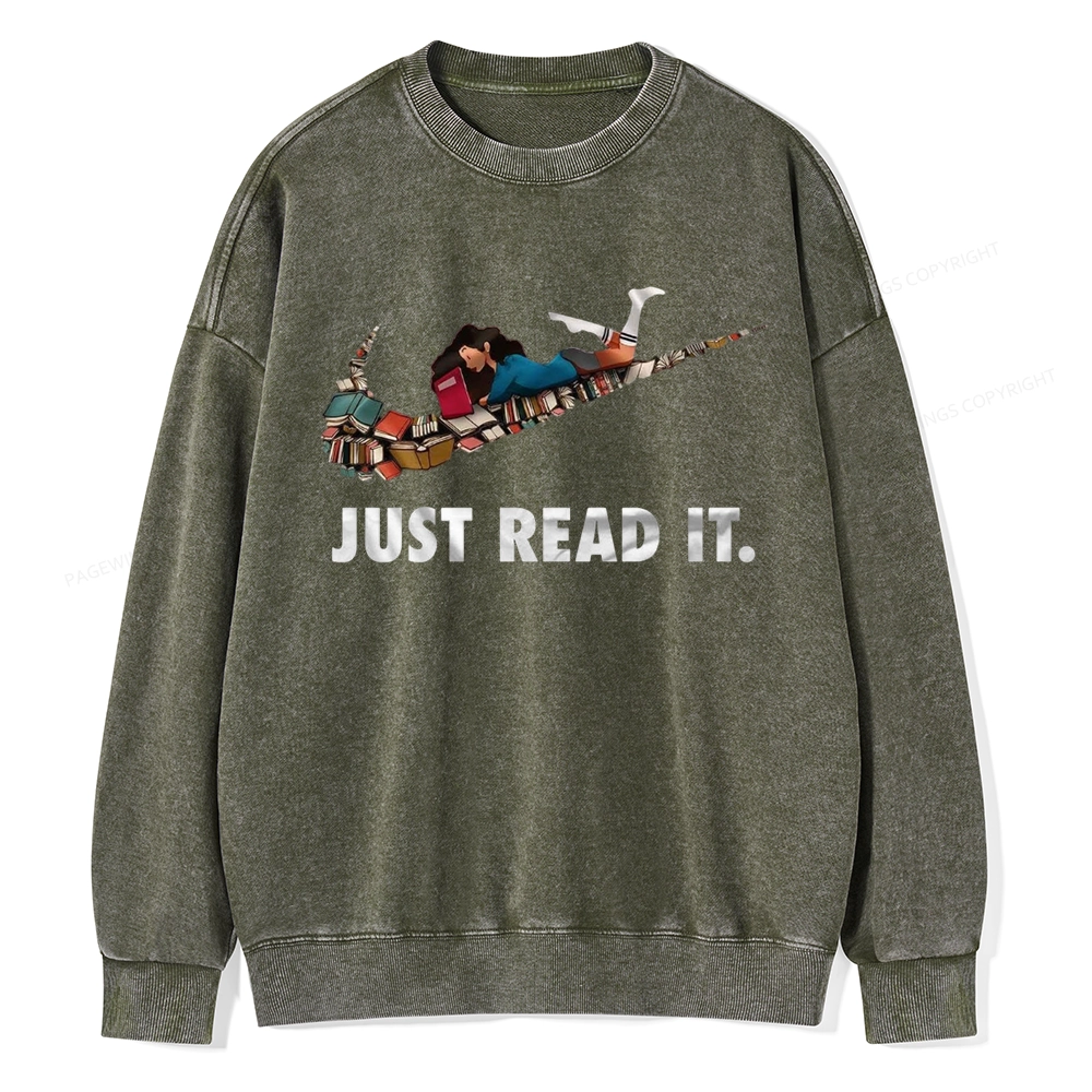 Pagewings Just Read It Unisex Washed Sweatshirt