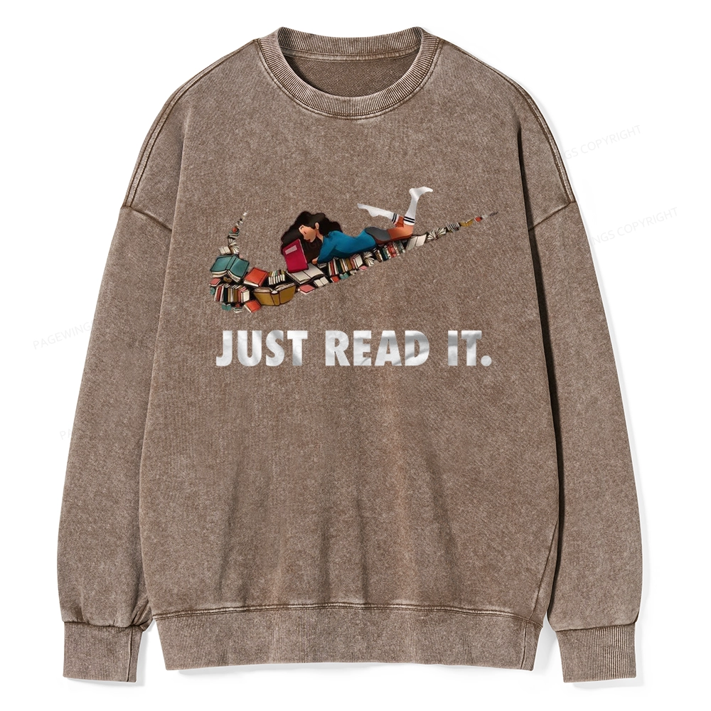 Pagewings Just Read It Unisex Washed Sweatshirt