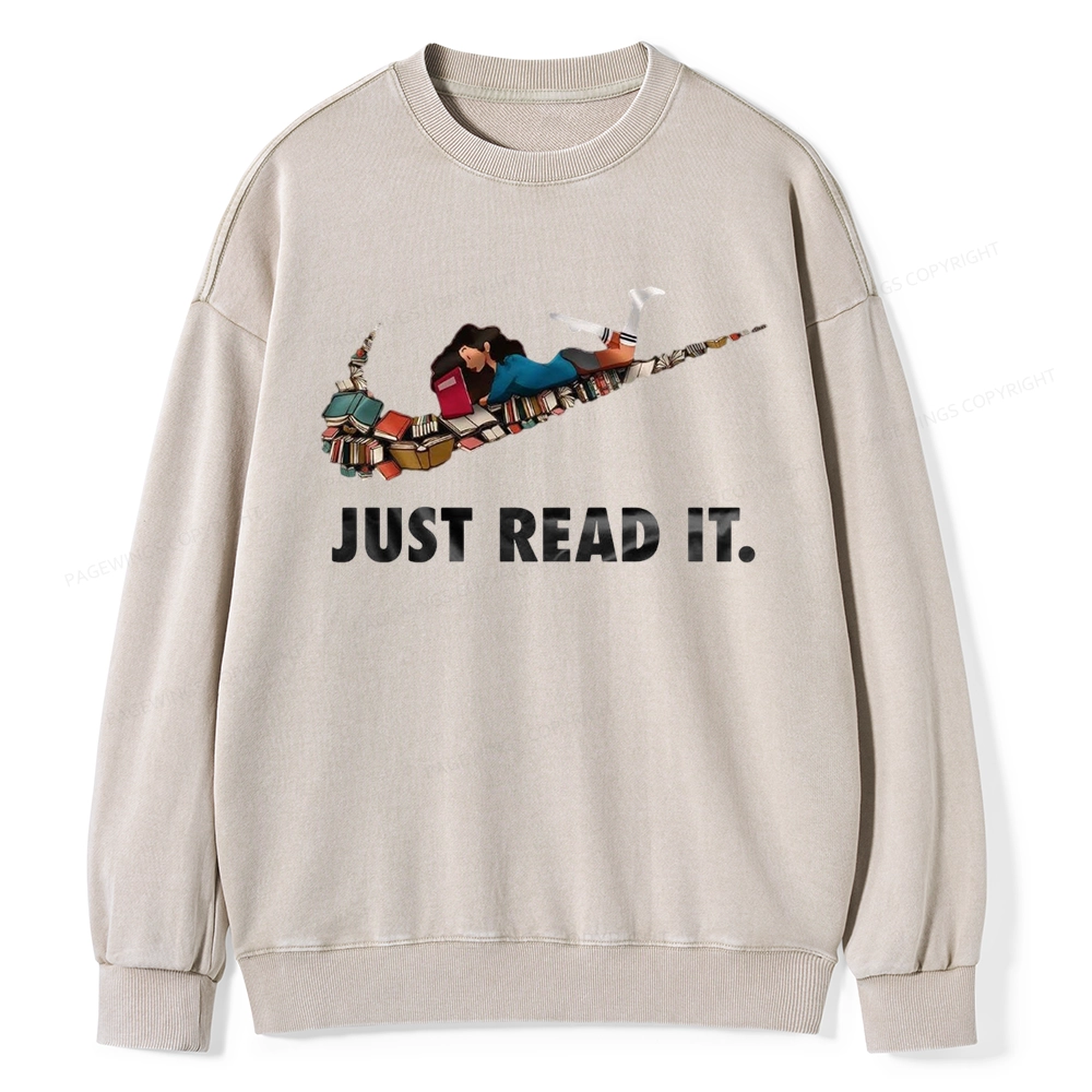 Pagewings Just Read It Unisex Washed Sweatshirt