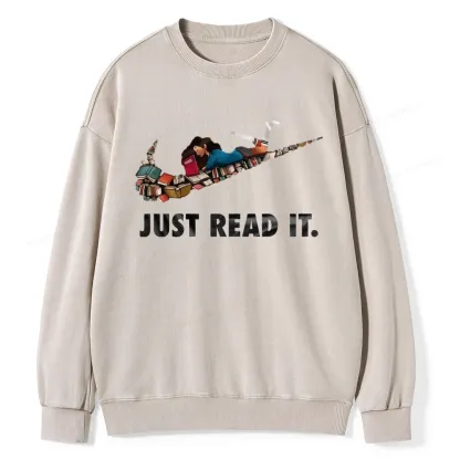 Pagewings Just Read It Unisex Washed Sweatshirt