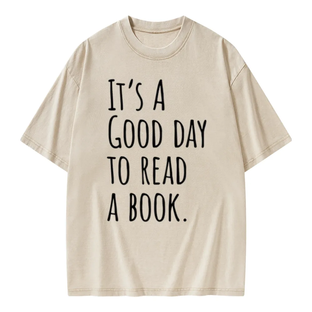 Pagewings It's A Good Day To Read A Book Unisex Washed T-shirt