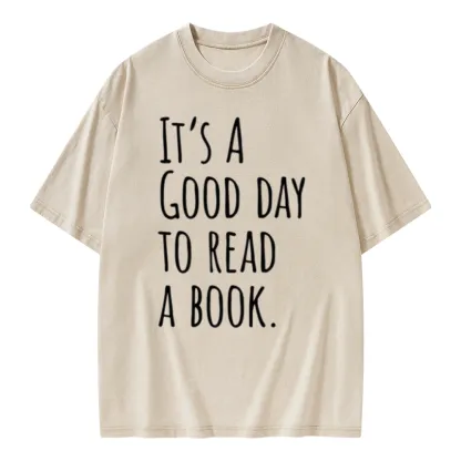 Pagewings It's A Good Day To Read A Book Unisex Washed T-shirt