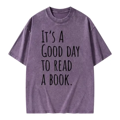 Pagewings It's A Good Day To Read A Book Unisex Washed T-shirt