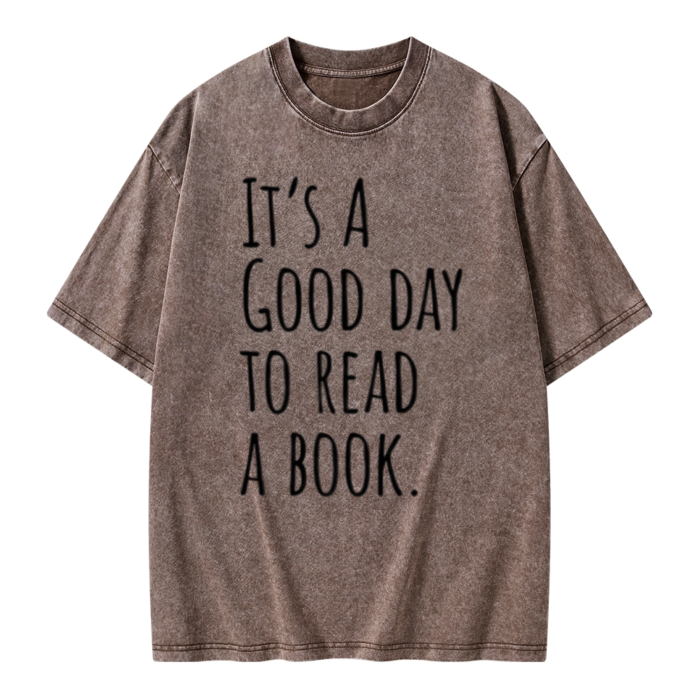 Pagewings It's A Good Day To Read A Book Unisex Washed T-shirt