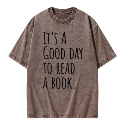Pagewings It's A Good Day To Read A Book Unisex Washed T-shirt