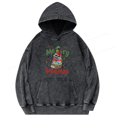 Pagewings Fourth Wing Merry Bookmas Unisex Washed Hoodie