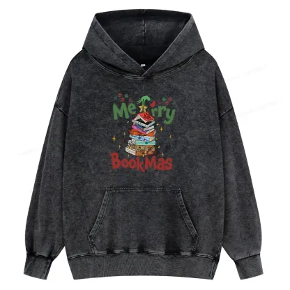 Pagewings Fourth Wing Merry Bookmas Unisex Washed Hoodie