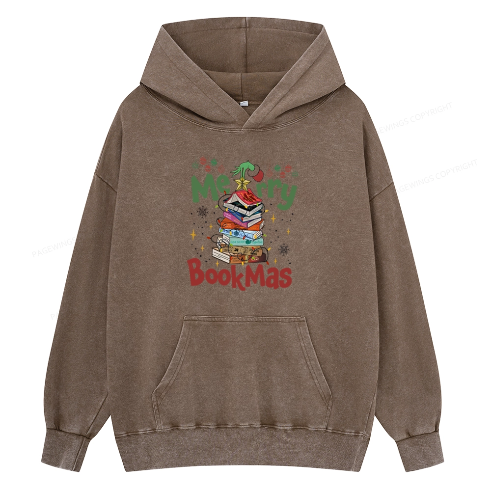 Pagewings Fourth Wing Merry Bookmas Unisex Washed Hoodie