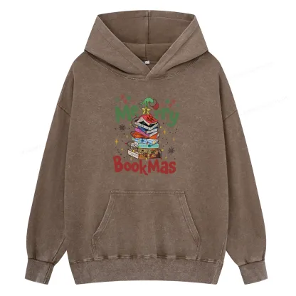 Pagewings Fourth Wing Merry Bookmas Unisex Washed Hoodie
