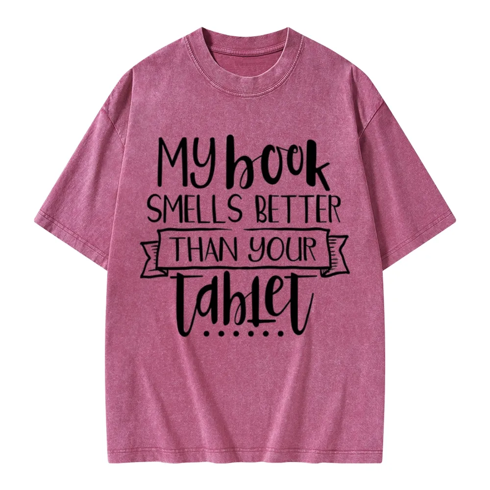 Pagewings My Book Smells Better Than Your Tablet Unisex Washed T-shirt