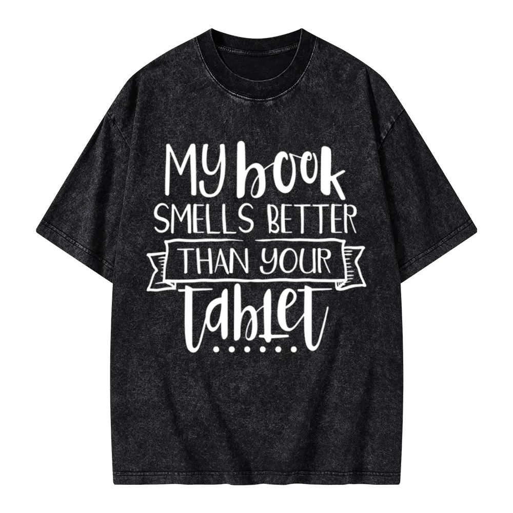 Pagewings My Book Smells Better Than Your Tablet Unisex Washed T-shirt