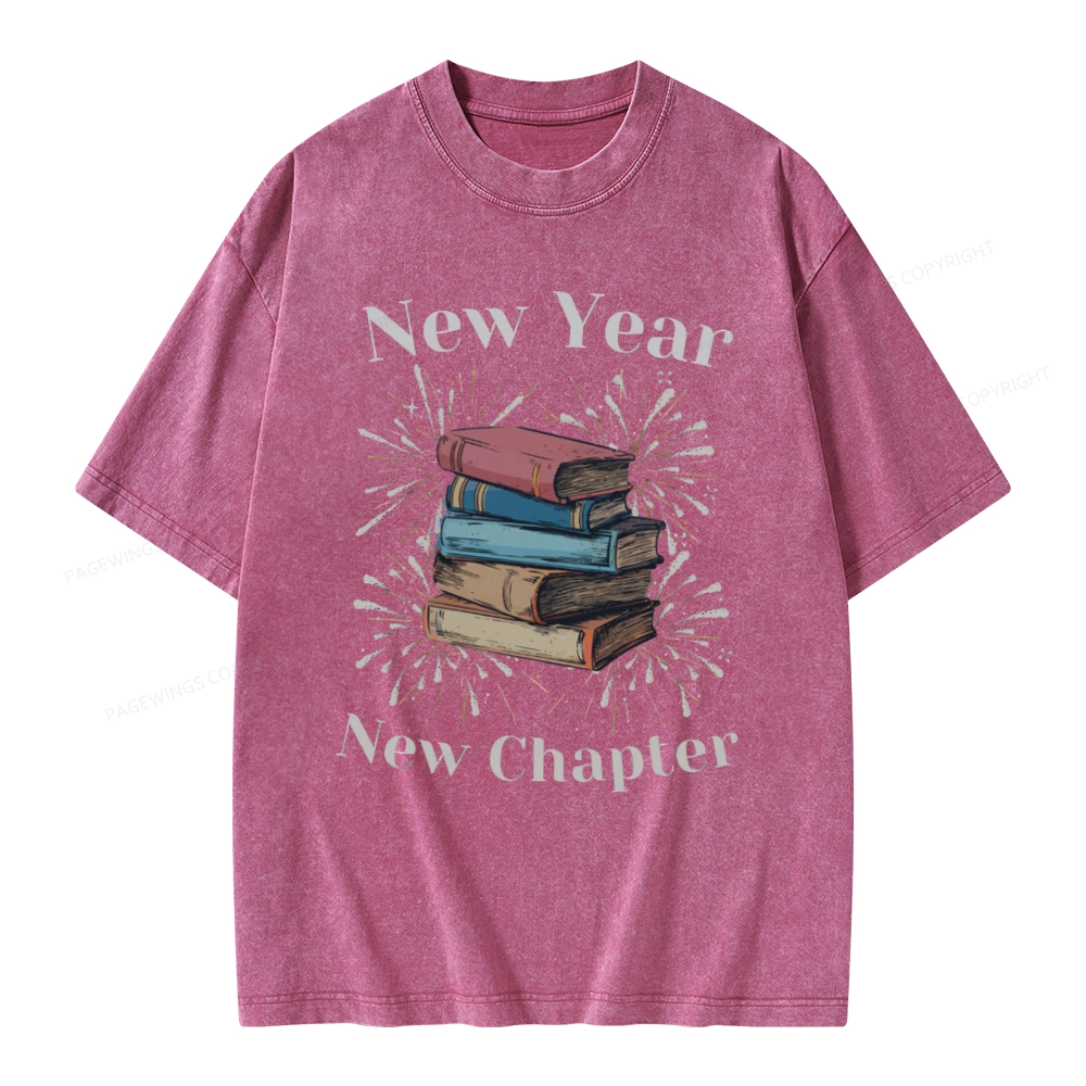 Pagewings Bookish New Year Unisex Washed T-shirt