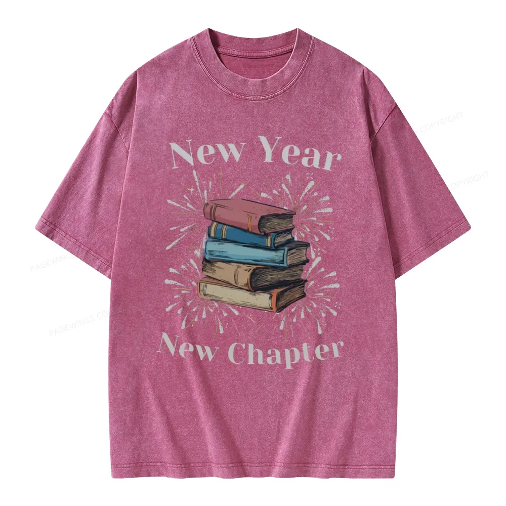 Pagewings Bookish New Year Unisex Washed T-shirt