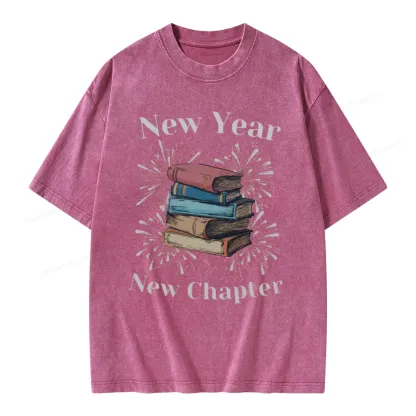 Pagewings Bookish New Year Unisex Washed T-shirt