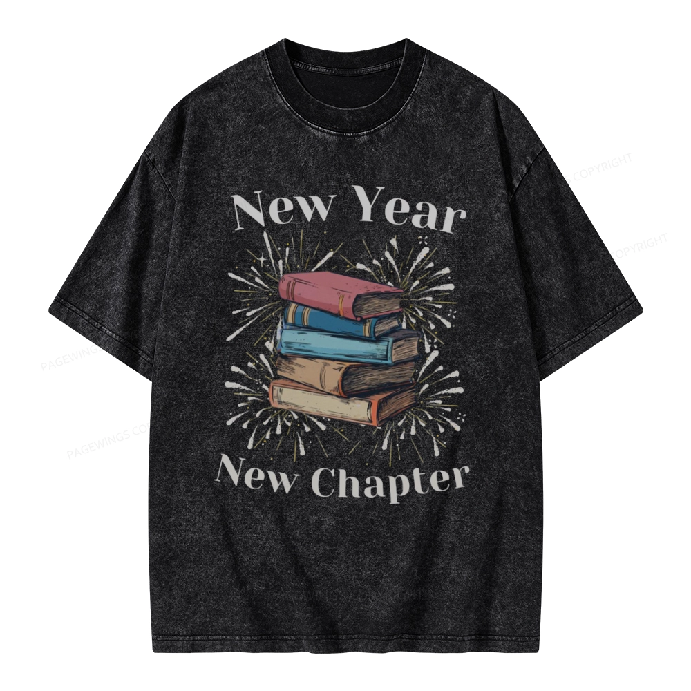 Pagewings Bookish New Year Unisex Washed T-shirt