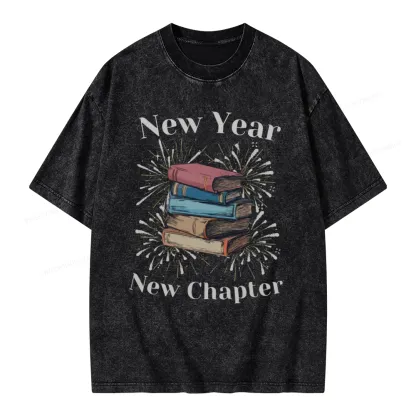 Pagewings Bookish New Year Unisex Washed T-shirt