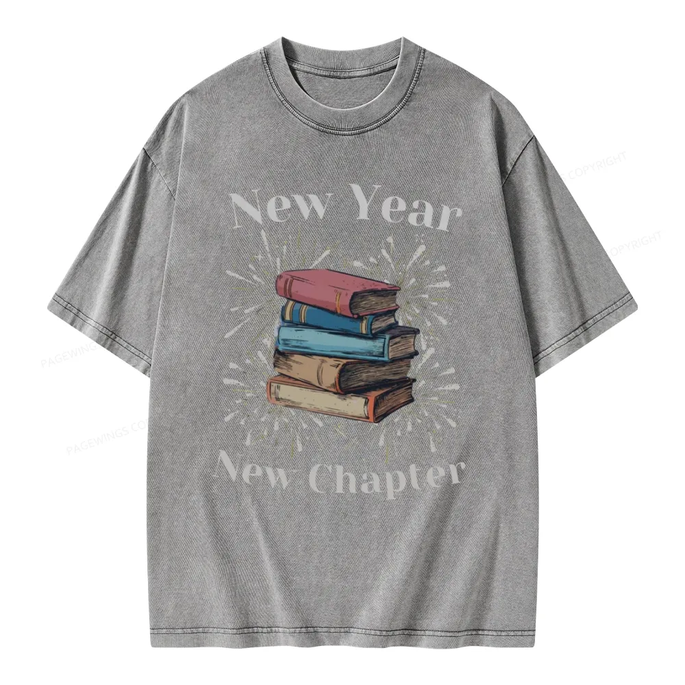 Pagewings Bookish New Year Unisex Washed T-shirt