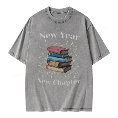 Pagewings Bookish New Year Unisex Washed T-shirt
